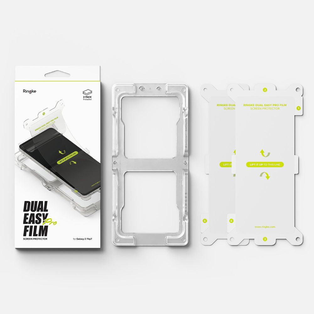 Skyddsfilm Ringke Dual Easy Pro för Samsung Galaxy Z Flip7 F766, Plast, Set med 2 stycken