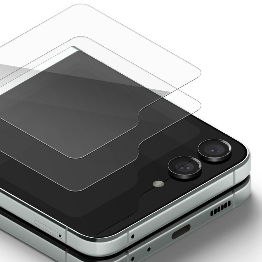 Skyddsfilm Ringke Yttre Skärm för Samsung Galaxy Z Flip5 F731, Härdat Glas, Full Lim, Set med 2 stycken
