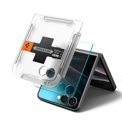 Skärmskydd Spigen GlastR EZ FIT för Samsung Galaxy Z Flip7 F766, Härdat Glas, Full Lim, Set med 2 stycken AGL09585