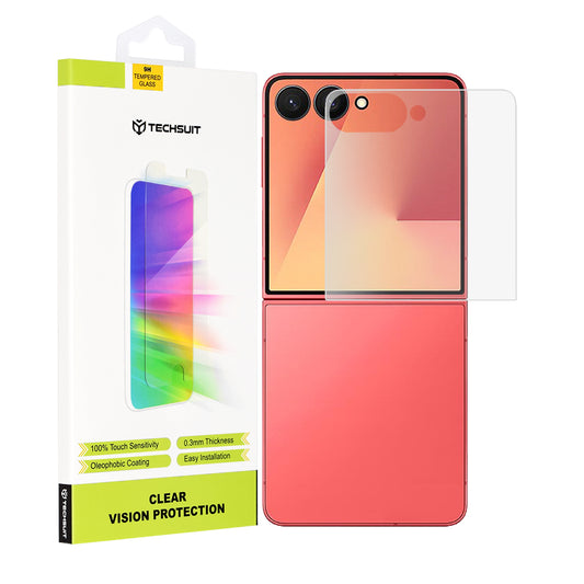 Techsuit Clear Vision Skärmskydd för Samsung Galaxy Z Flip7 F766, Härdat Glas, Fullt Lim