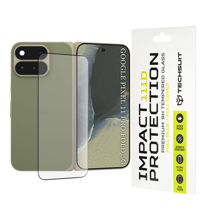 Techsuit Skärmskydd för Google Pixel 11 Pro Fold, Härdat Glas, Fulllim, 111D, Svart