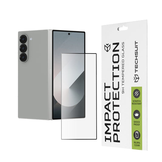Techsuit skyddande skärmfilm för Samsung Galaxy Z Fold6 F956, härdat glas, full lim, 111D, svart