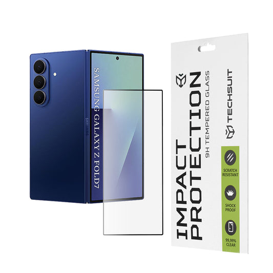 Techsuit skyddande skärmfilm för Samsung Galaxy Z Fold7 F966, härdat glas, full lim, 111D, svart