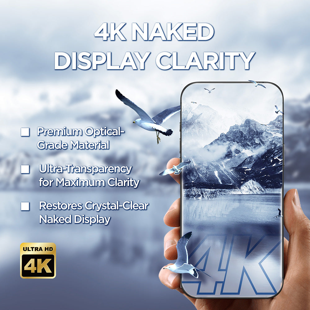 Skärmskydd Lito D+ Max 4K för Apple iPhone 17 Pro Max, Härdat Glas, Full Glue, Svart