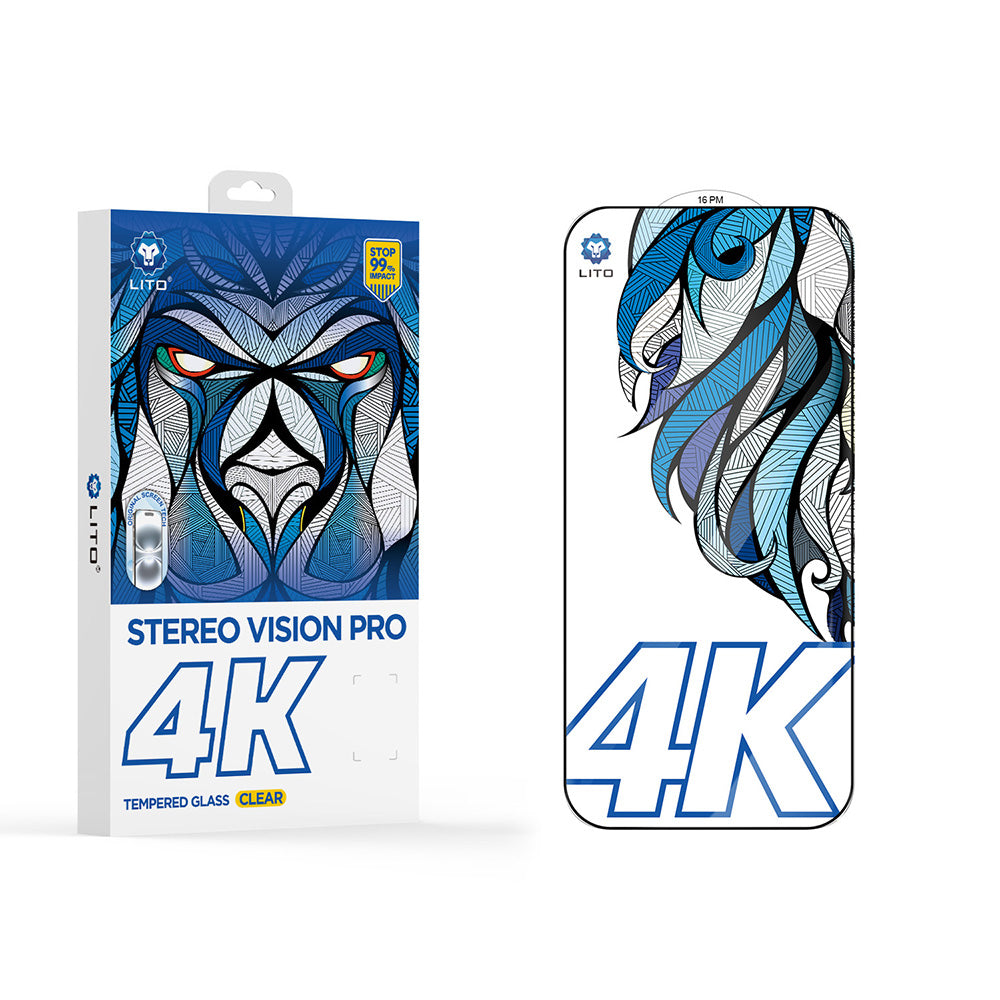 Skärmskydd Lito D+ Max 4K för Apple iPhone 17 Pro Max, Härdat Glas, Full Glue, Svart