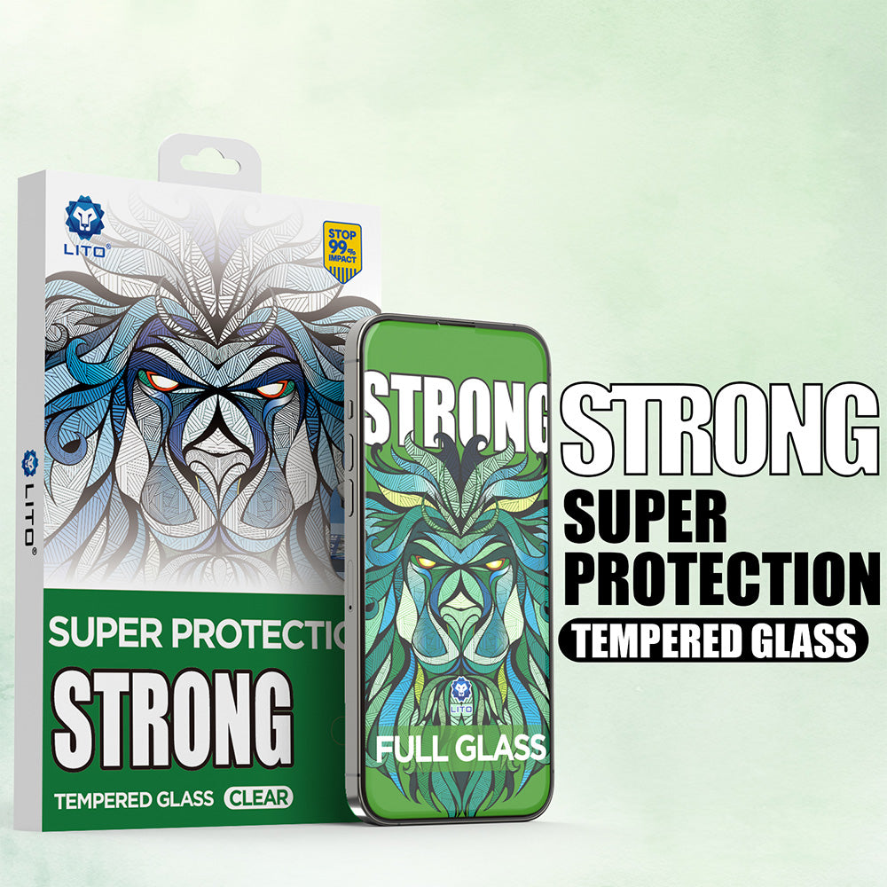 Skärmskydd Lito D+ Max Strong för Apple iPhone 17 Pro, Härdat Glas, Full Glue, Svart