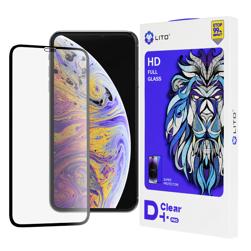 Skärmskydd Lito D+ Pro för Apple iPhone 11 Pro Max / XS Max, Härdat glas, Full lim, Svart