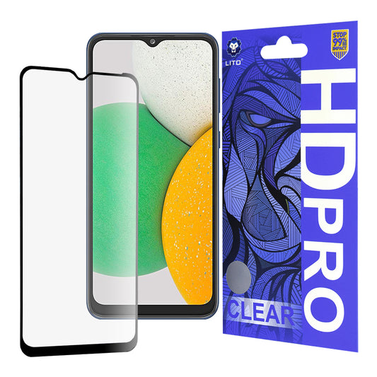 Lito HD Pro Clear skärmskydd för Samsung Galaxy A03 Core A032, härdat glas, full lim, svart