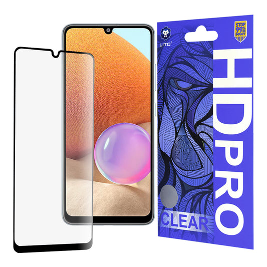 Lito HD Pro Clear skärmskydd för Samsung Galaxy A32 A325, härdat glas, full lim, svart