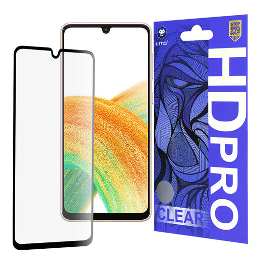 Lito HD Pro Clear skärmskydd för Samsung Galaxy A33 5G A336, härdat glas, full lim, svart