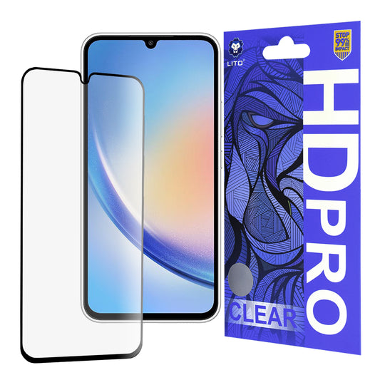 Lito HD Pro Clear skärmskydd för Samsung Galaxy A34 A346, härdat glas, full lim, svart