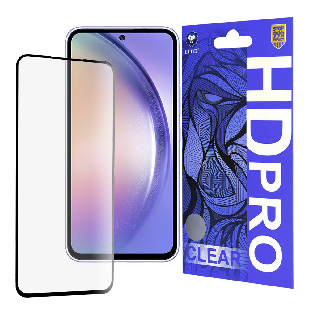Lito HD Pro Clear skärmskydd för Samsung Galaxy A54 A546, härdat glas, full lim, svart