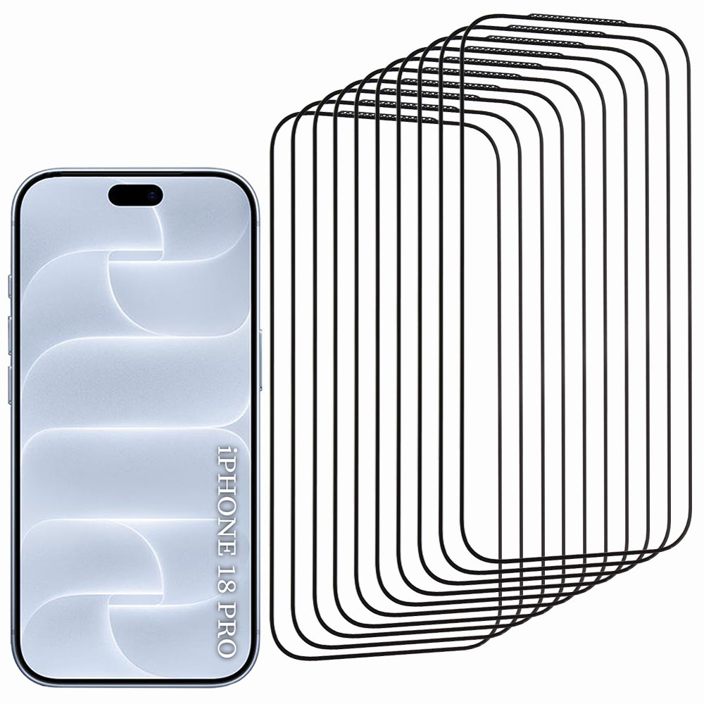 Lito HD Pro skärmskydd för Apple iPhone 18 Pro / 17 Pro, härdat glas, helhäftande, 10-pack, svart