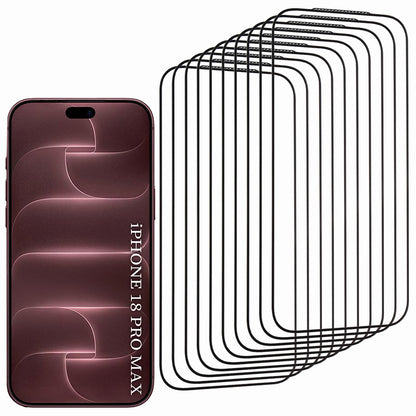 Lito HD Pro skärmskydd för Apple iPhone 18 Pro Max / 17 Pro Max, härdat glas, heltäckande lim, 10-pack, svart