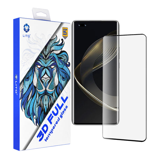 Lito skärmskydd för Huawei nova 11 Pro, härdat glas, full lim, 3D, svart