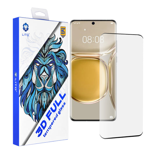 Lito skärmskydd för Huawei P50 Pro, härdat glas, full lim, 3D, svart