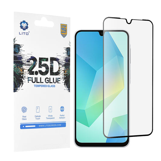 Skärmskydd Lito för Samsung Galaxy A16 5G A166 / A16 4G A165, Härdat Glas, Full Glue, 2.5D, Svart
