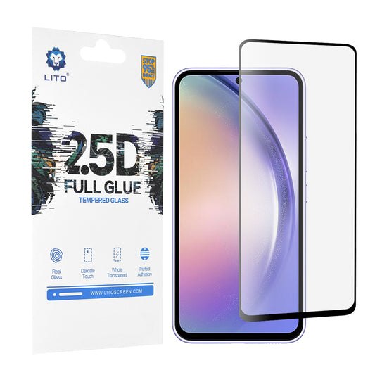Lito skärmskydd för Samsung Galaxy A54 A546, härdat glas, full limning, 2.5D, svart