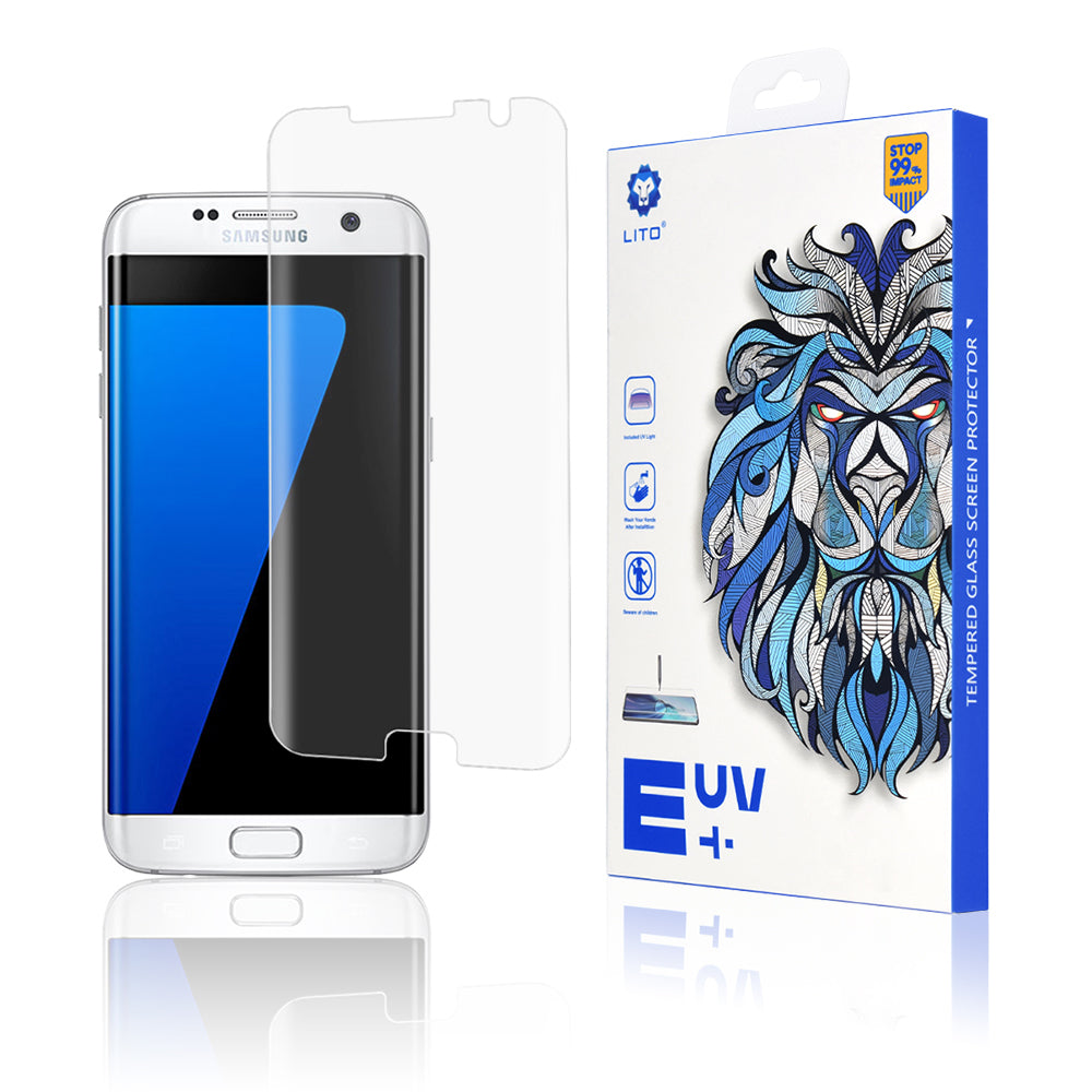 Lito skärmskydd för Samsung Galaxy S7 edge G935, härdat glas, UV-lim, 3D