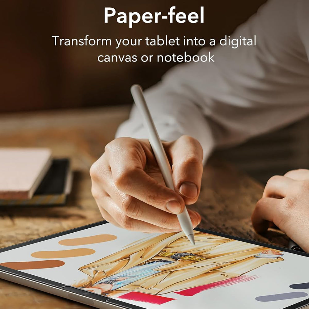 Skärmskyddsfolie Matte ESR Paper Feel för Apple iPad Air 13 (2025) / Air 13 (2024), Plast, Fullständigt lim, Set med 2 stycken