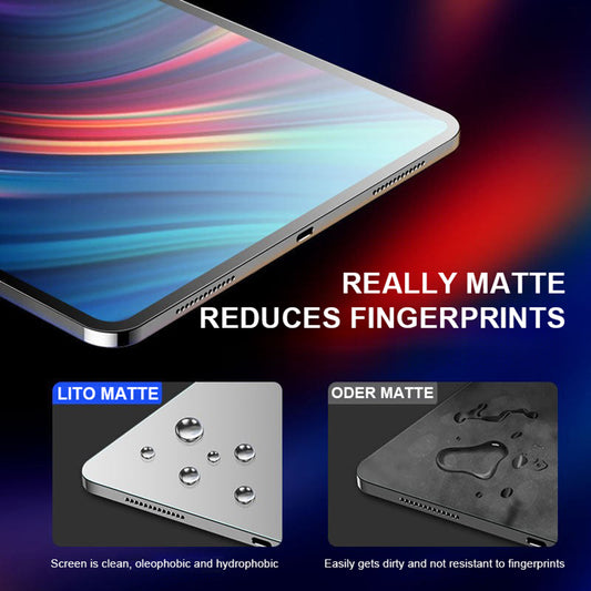 Matt skärmskyddsfilm Lito Classic för Apple iPad Pro 11 (2024), härdat glas, full limning, 2.5D