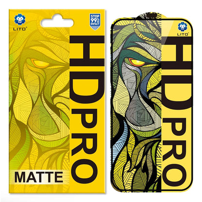 Matt skärmskydd Lito HD Pro för Apple iPhone 16, härdat glas, full lim, svart