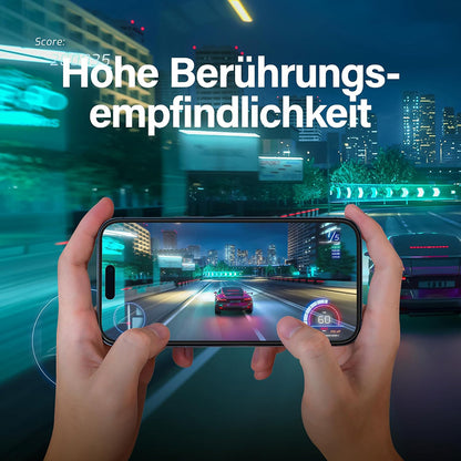 Skärmskydd Matte PanzerGlass Ultra-Wide Fit Gaming för Apple iPhone 16 Pro, Härdat Glas, Full Lim, Svart