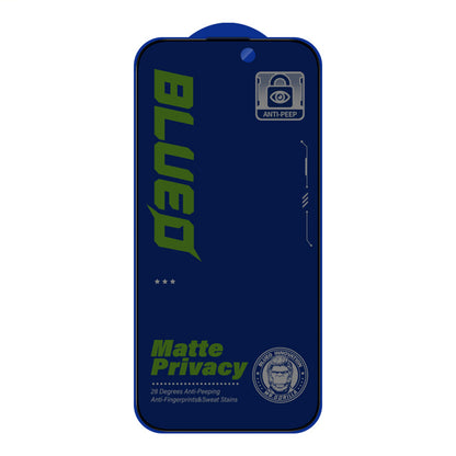 Matt Privacy Blueo Anti-Peep Skärmskydd för Apple iPhone 14 Pro, Härdat Glas, Fullt Lim