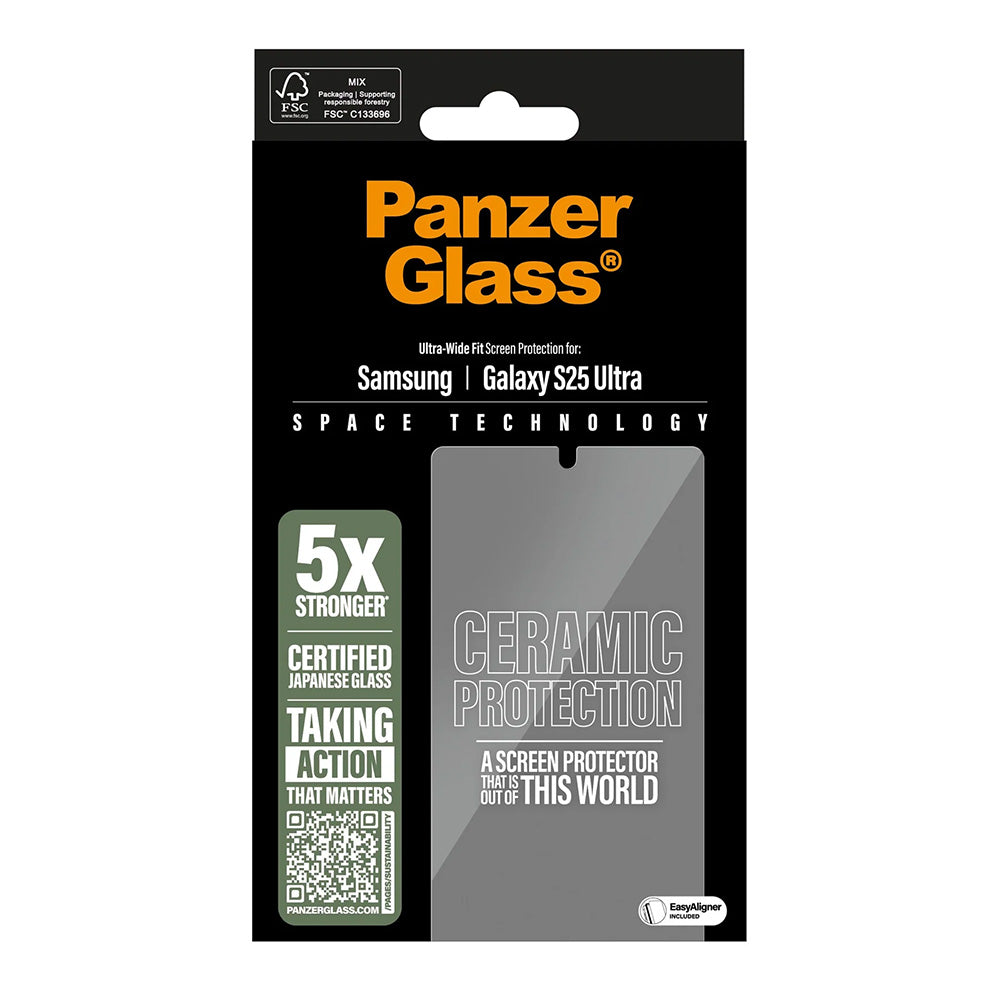 Skyddsfilm PanzerGlass Ultra-Wide Ceramic EasyAligner för Samsung Galaxy S25 Ultra S938, Härdat Glas, Full Lim
