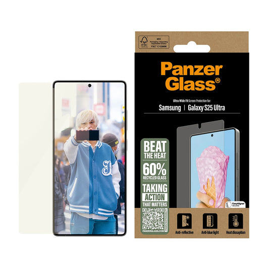 Skyddsfilm för skärm PanzerGlass Ultra-Wide Fit All-in-One för Samsung Galaxy S25 Ultra S938, Härdat Glas, Full Lim