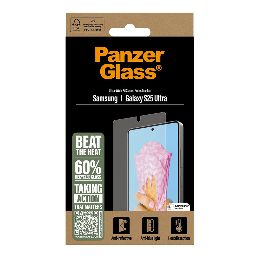 Skyddsfilm för skärm PanzerGlass Ultra-Wide Fit All-in-One för Samsung Galaxy S25 Ultra S938, Härdat Glas, Full Lim