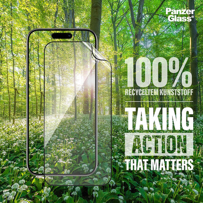 Skyddsfilm för skärm PanzerGlass Ultra-Wide Fit EyeCare för Apple iPhone 16 Pro Max, Härdat Glas, Full Lim, Svart