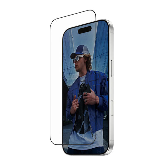 Skyddsfilm för skärm PanzerGlass Ultra-Wide Fit Fastfit för Apple iPhone 17 / 16 Pro, Härdat Glas, Full Lim, Svart
