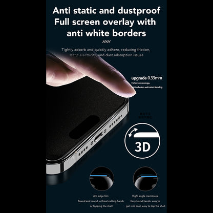 Anank 1X Förstärkt 360 Privacy Skärmskydd för Apple iPhone 16 Pro, Härdat Glas, Fullt Lim, 2.5D