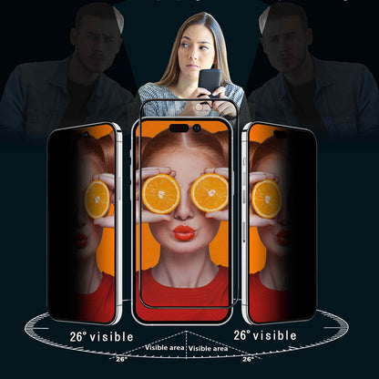 Anank 3X Förstärkt Privacy Skärmskydd för Apple iPhone 15 Pro Max, Härdat Glas, Fullt Lim, 2.5D