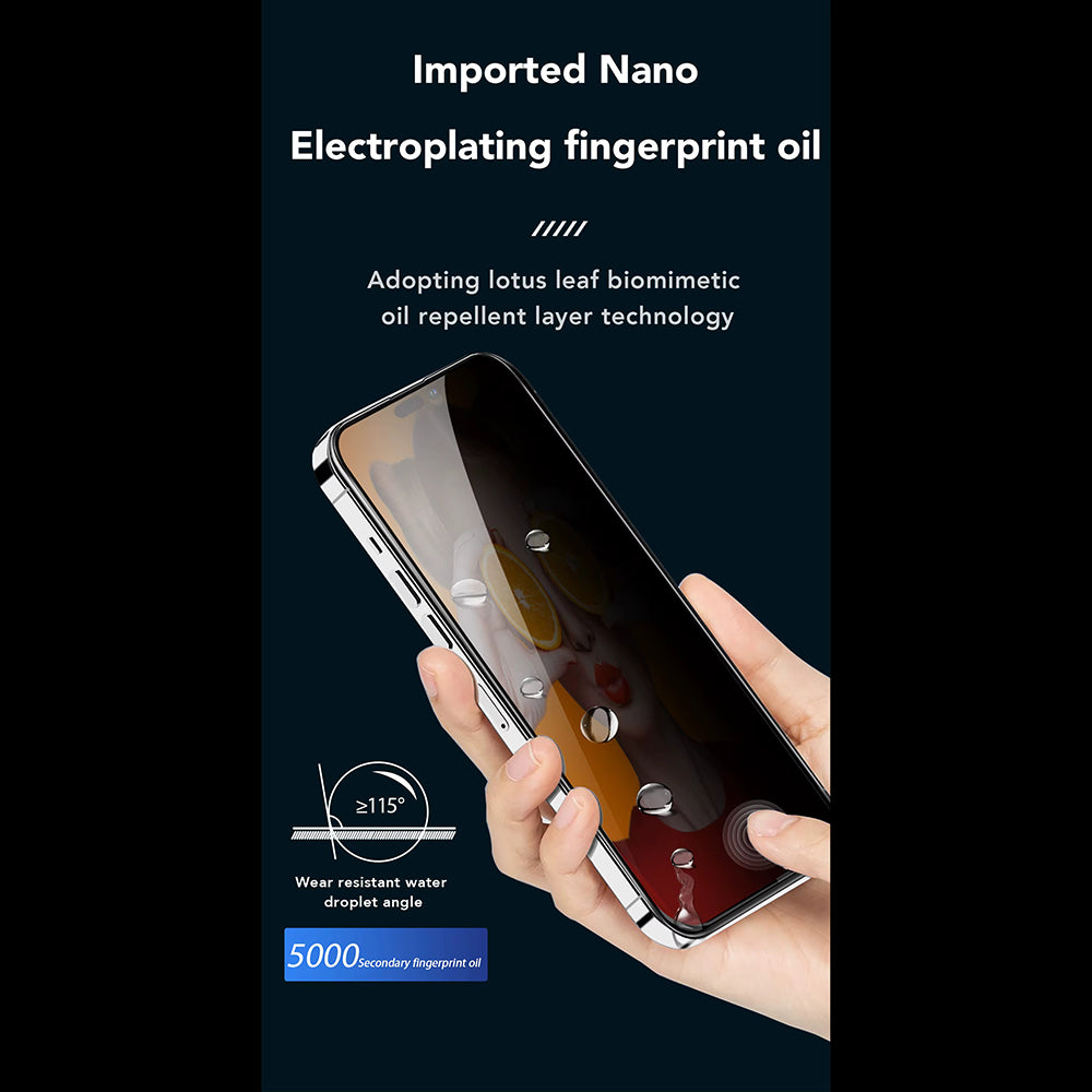 Anank 3X Förstärkt Privacy Skärmskydd för Apple iPhone 16 Pro Max, Härdat Glas, Fullt Lim, 2.5D