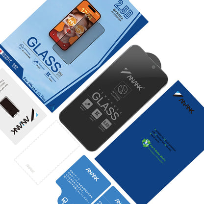 Anank 3X Förstärkt Privacy Skärmskydd för Apple iPhone 16 Pro Max, Härdat Glas, Fullt Lim, 2.5D