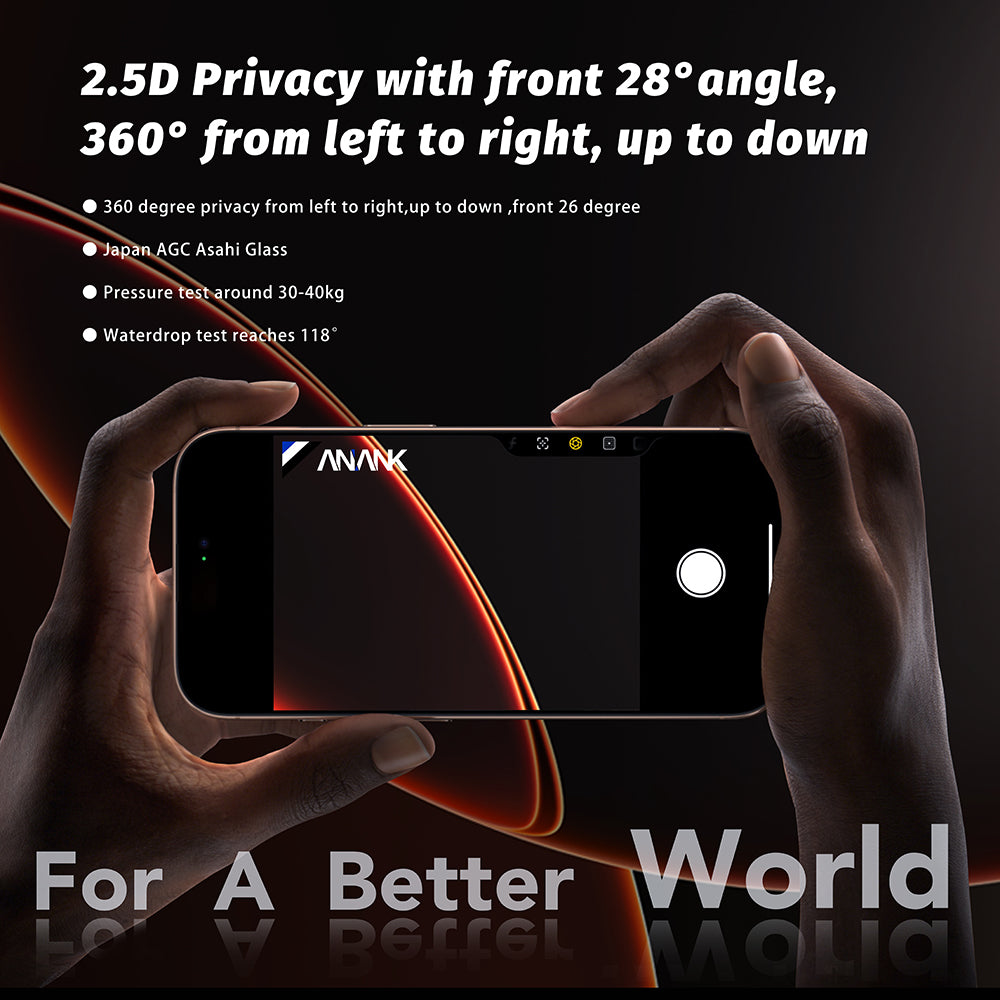 Skyddsfilm för skärm Privacy Anank 5X Reinforced 360 för Apple iPhone 17 Air, Härdat Glas, Full Glue, 2.5D