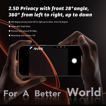 Skyddsfilm för skärm Privacy Anank 5X Reinforced 360 för Apple iPhone 17 Air, Härdat Glas, Full Glue, 2.5D