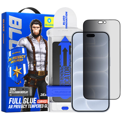 Blueo Privacy-skärmskydd Anti Peep AR Applicator Pro för Apple iPhone 18 Pro, härdat glas, helhäftande, 3D