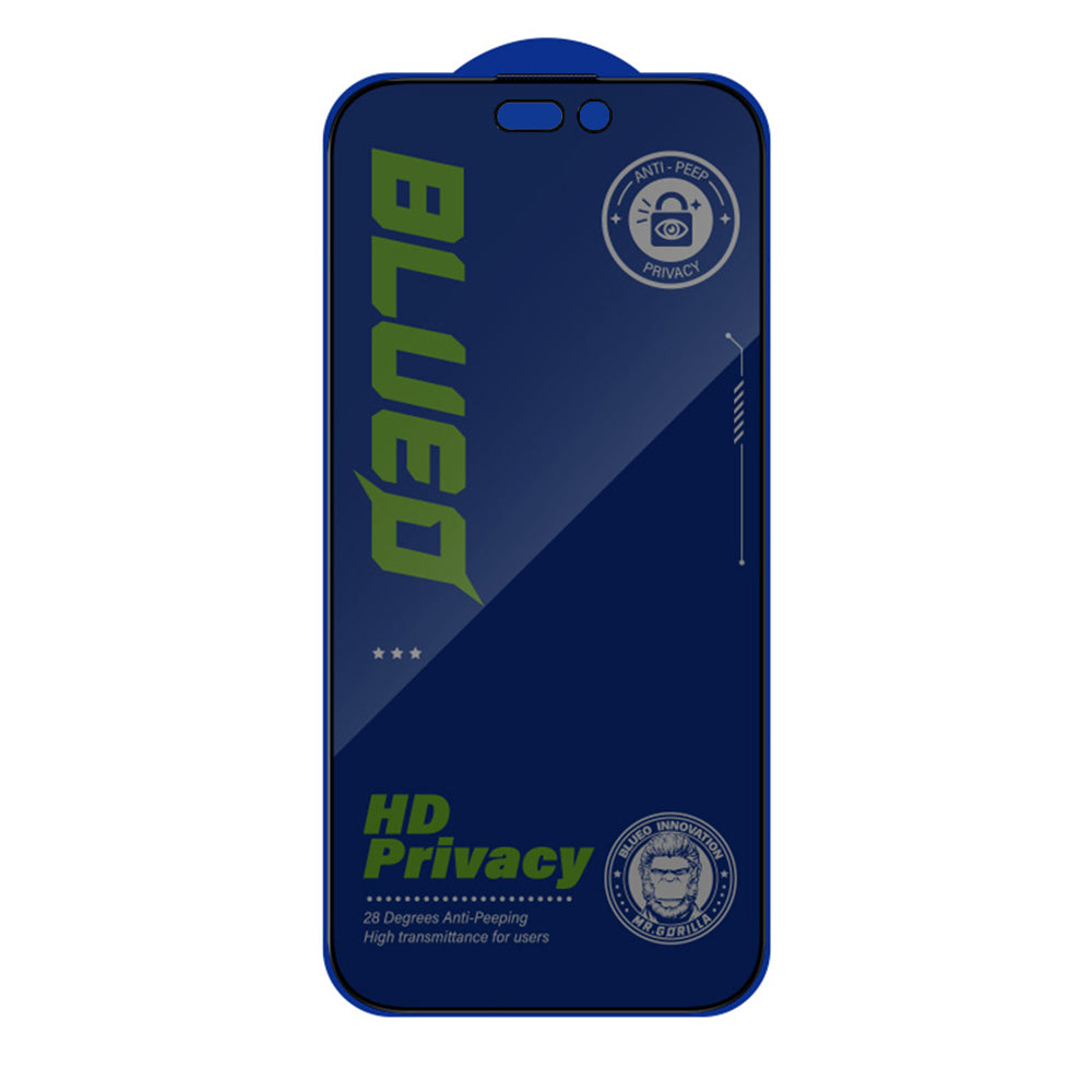 Blueo Anti-Peep integritetsskydd för skärm till Apple iPhone 18 Pro, härdat glas, helhäftande, 5-pack