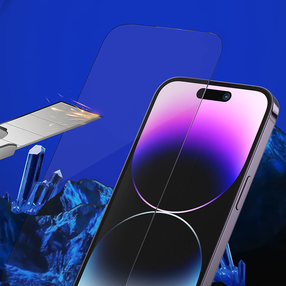 Skyddsfilm Privacy Blueo Sapphire Applicator Pro för Apple iPhone 17 Pro / 17 / 16 Pro, Härdat Glas, Full Lim