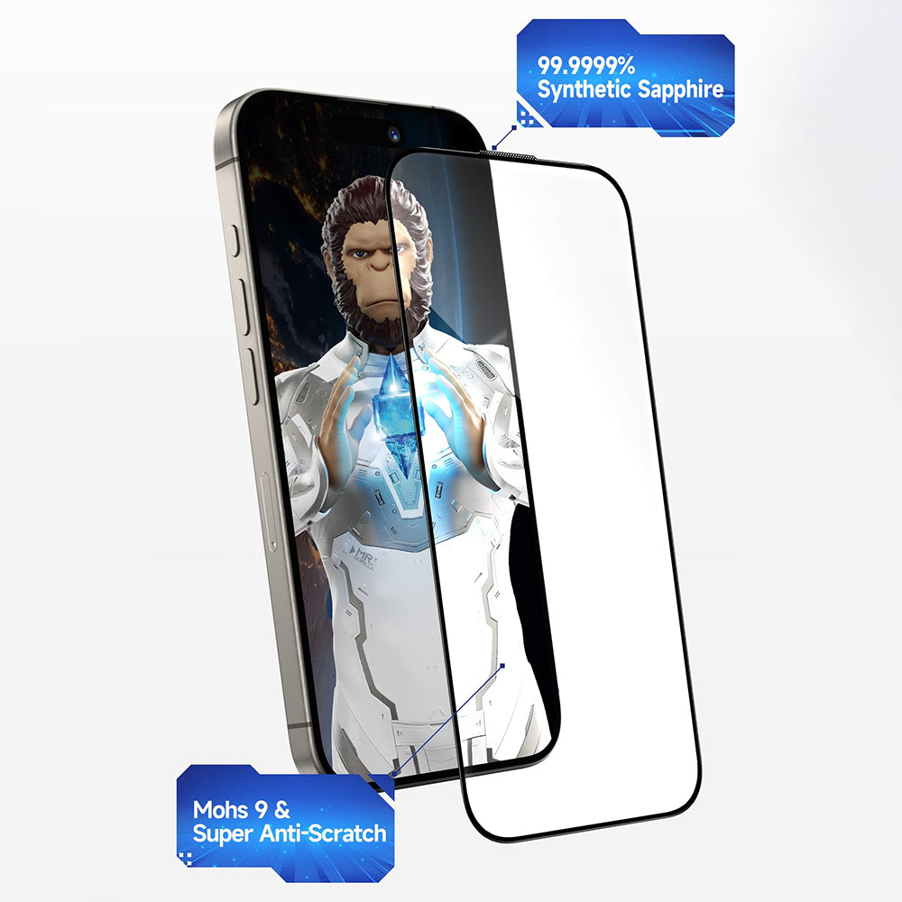 Skyddsfilm Privacy Blueo Sapphire Applicator Pro för Apple iPhone 17 Pro / 17 / 16 Pro, Härdat Glas, Full Lim