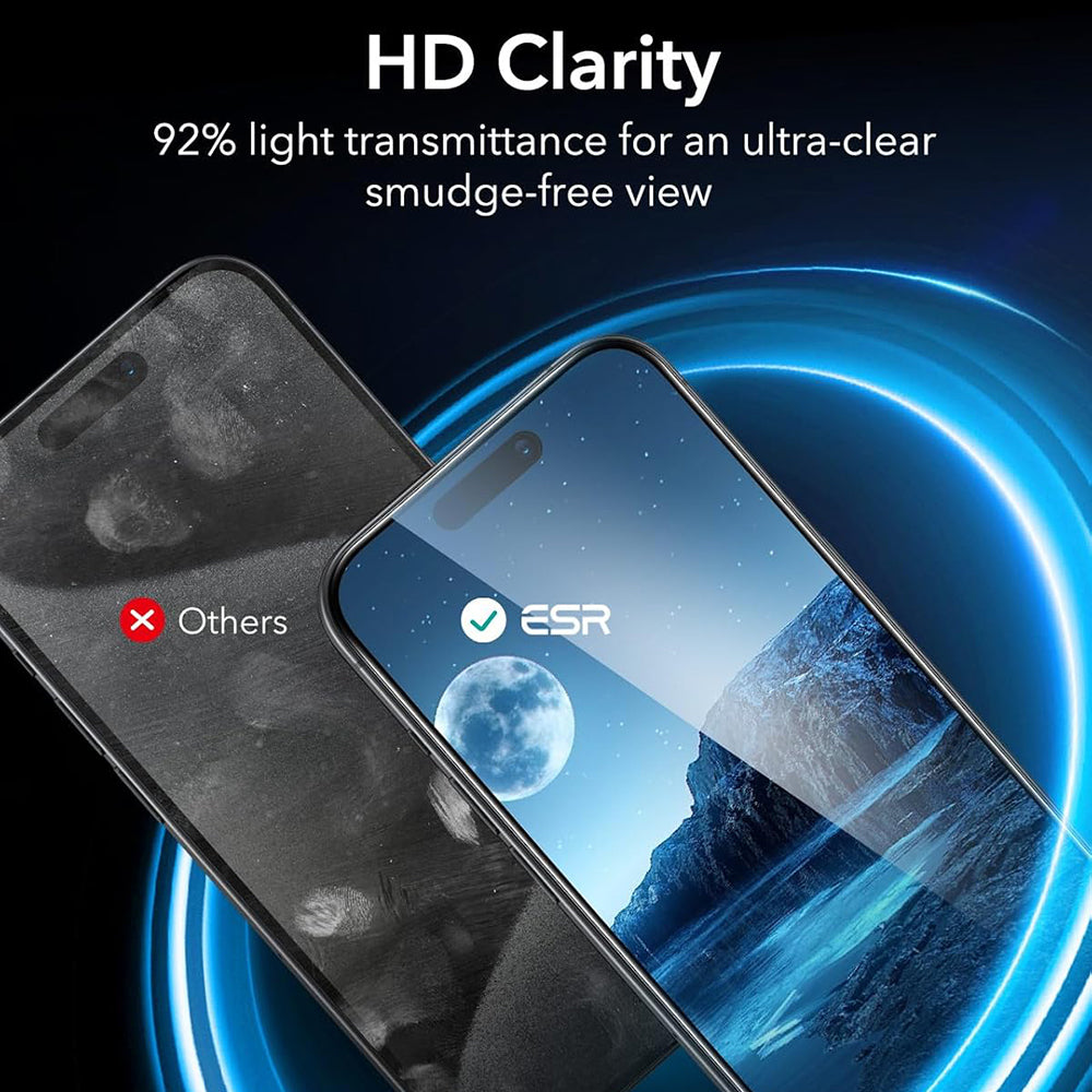 Skärmskydd Privacy ESR för Apple iPhone 17 / 16 Pro, Härdat Glas, Full Lim, Set om 3 stycken