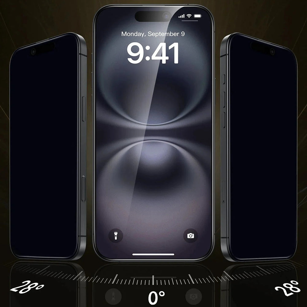 Skärmskydd Privacy ESR UltraFit Armorite Pro för Apple iPhone 17 Pro Max, Härdat Glas, Full Glue, Set om 3 stycken