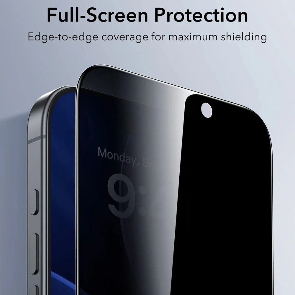 Integritetsskärmskydd ESR UltraFit Classic för Apple iPhone 18 Pro Max, Härdat glas, Full lim, Set med 3 stycken