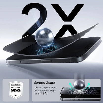 Integritetsskärmskydd ESR UltraFit Classic för Apple iPhone 18 Pro Max, Härdat glas, Full lim, Set med 3 stycken
