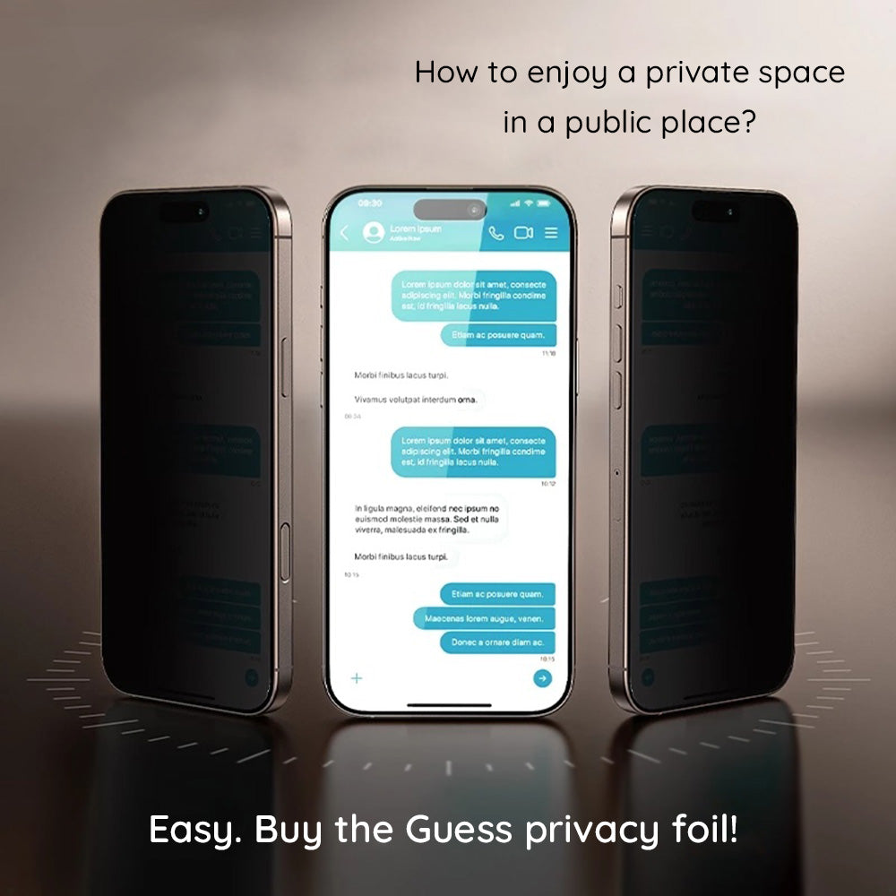 Skyddsfilm Privacy Guess för Apple iPhone 16 Pro Max, Härdat Glas, Full Lim, 2.5D, GUTGP16XBOKGCIP