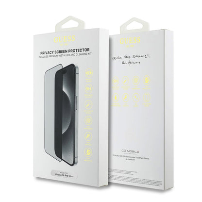 Skyddsfilm Privacy Guess för Apple iPhone 16, Härdat Glas, Full Lim, 2.5D, GUTGP16SBOKGCIP