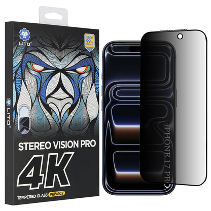 Skyddsfilm Privacy Screen Lito D+ Max 4K för Apple iPhone 17 Pro, Härdat Glas, Full Glue